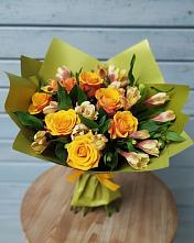 Букет цветов из:  Альстромерии и Розы #REPLACE_PRED# Борисоглебском