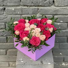 Цветочная композиция из Розы в коробке в Борисоглебском