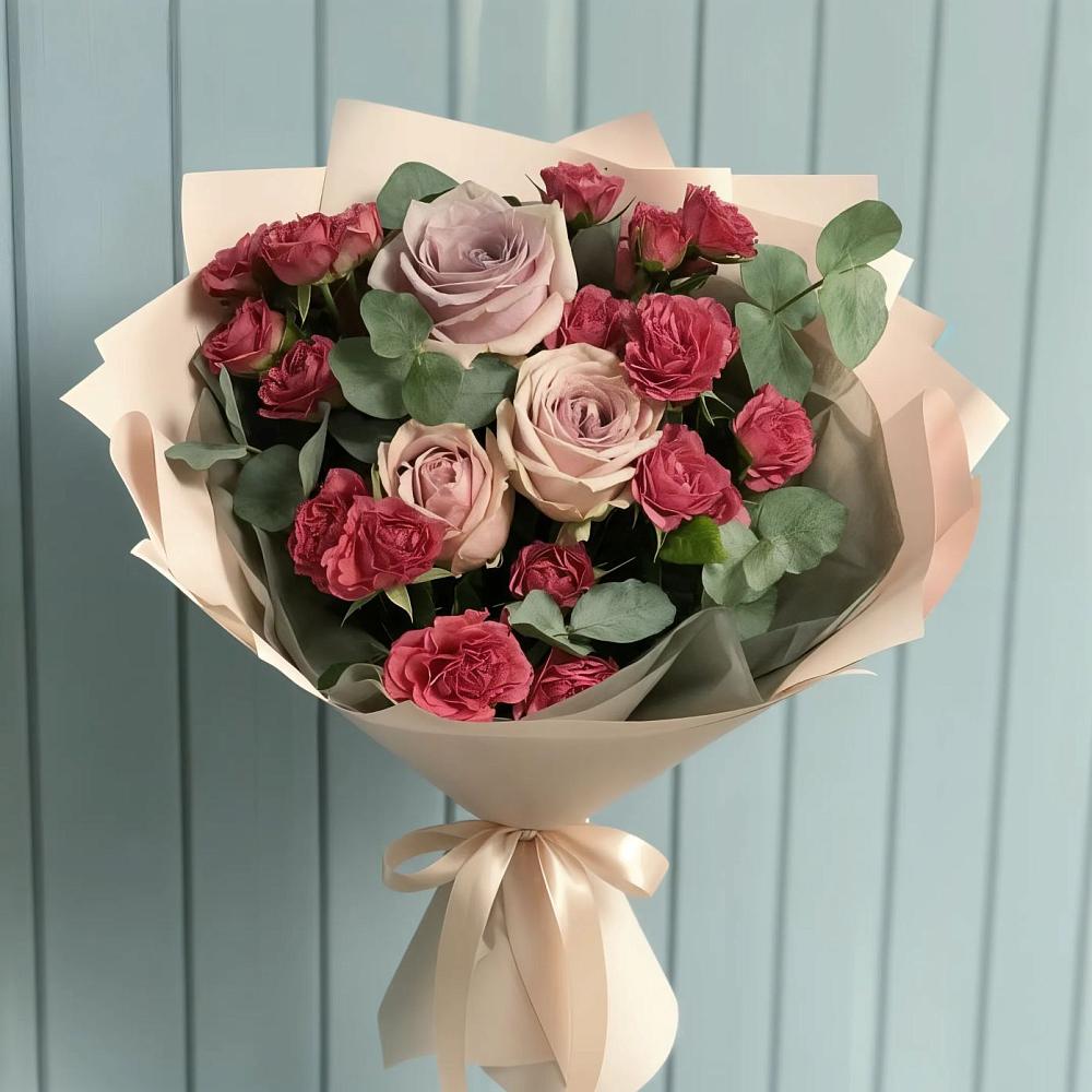 Букет цветов из: Гвоздики и Розы в Борисоглебском