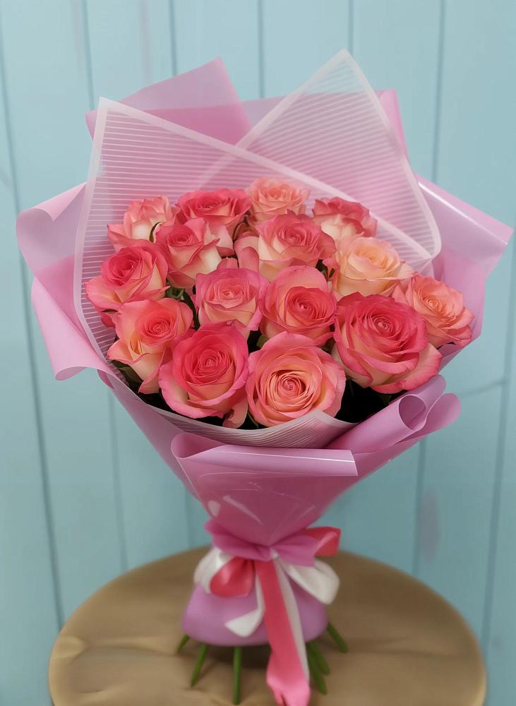 Букет 15 Розовых роз Равель в Борисоглебском
