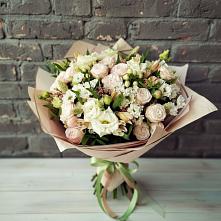 Букет цветов из:  Альстромерии, Розы и Хризантемы в Борисоглебском
