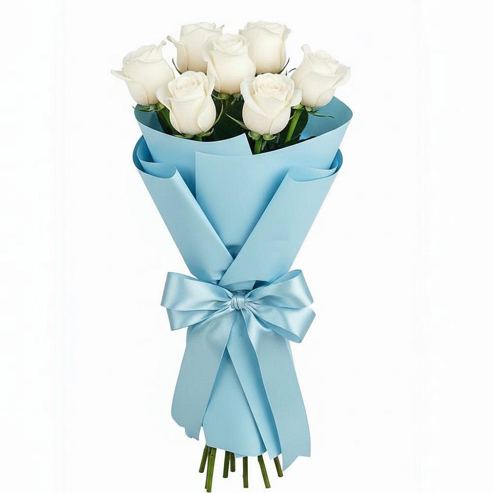 Букет 7 белых роз Проуд в Борисоглебском