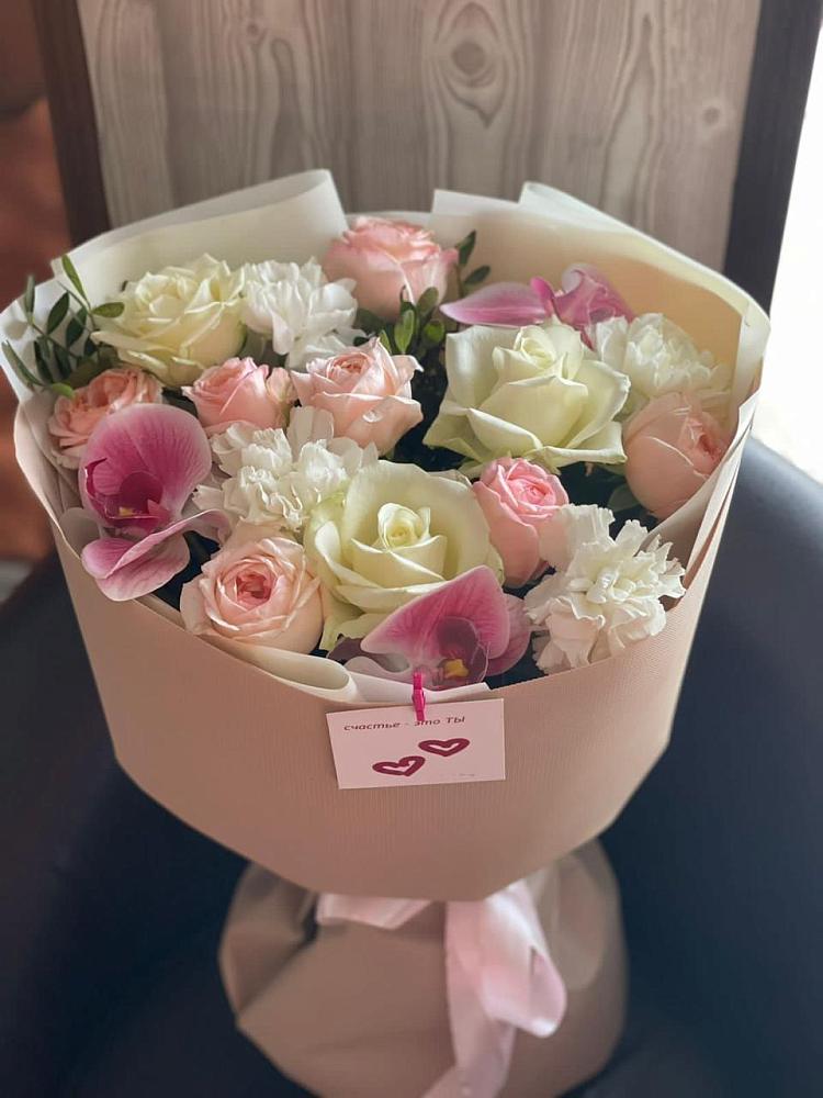 Букет цветов из: Орхидеи, Розы и Гвоздики в Борисоглебском