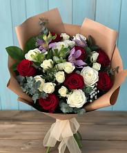 Букет цветов из:  Розы и Альстромерии в Борисоглебском
