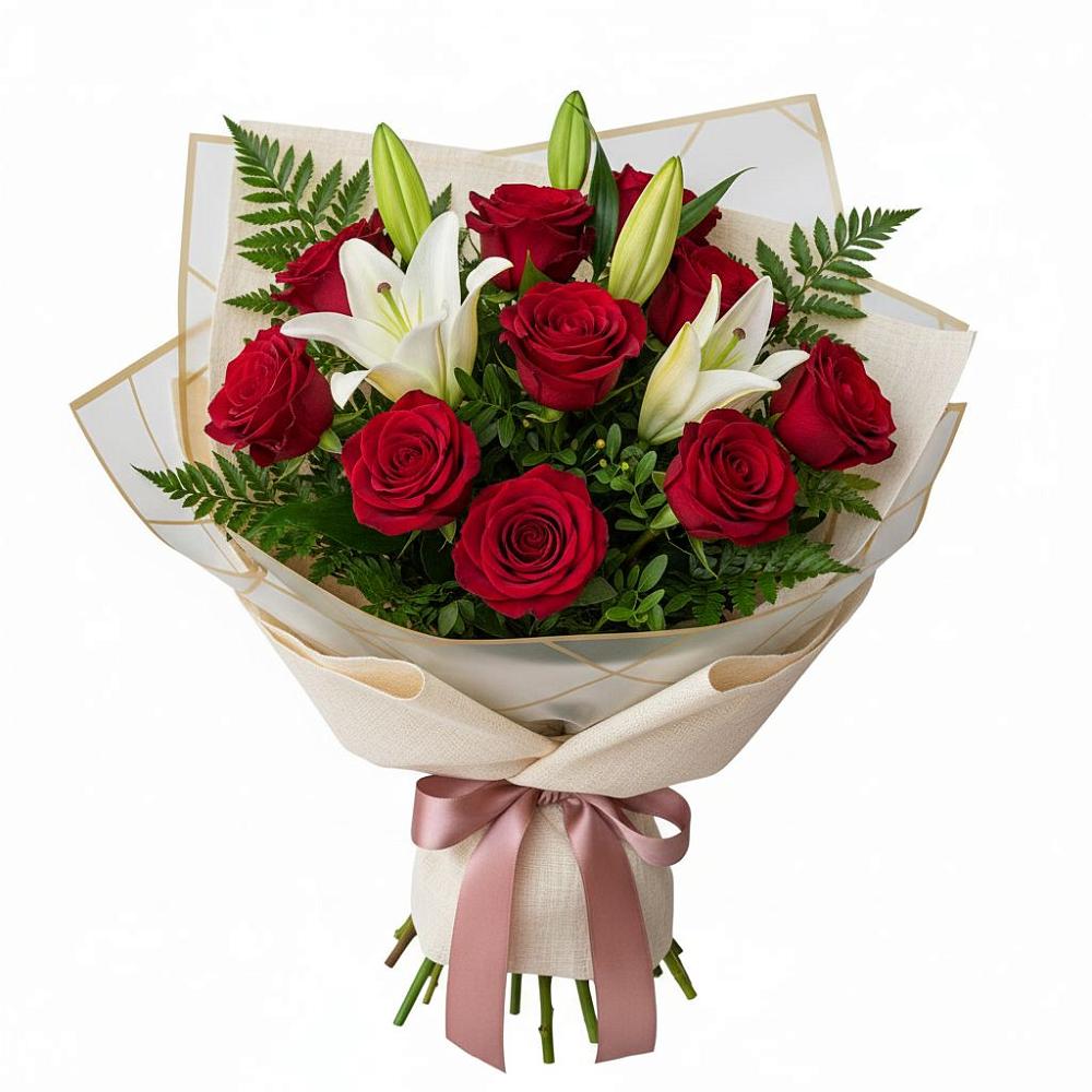 Букет цветов из: Лилии и Розы в Борисоглебском