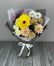 Букет цветов из:  Розы, Герберы и Хризантемы в Борисоглебском