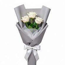 Букет 3 белые розы #REPLACE_PRED# Борисоглебском