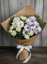 Букет цветов из:  Хризантемы и Розы в Борисоглебском