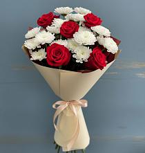 Букет цветов из:  Розы и Хризантемы #REPLACE_PRED# Борисоглебском