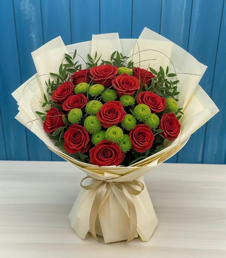 Букет цветов из: Розы и Хризантемы в Борисоглебском