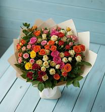 Букет Микс из разноцветных кустовых роз #REPLACE_PRED# Борисоглебском